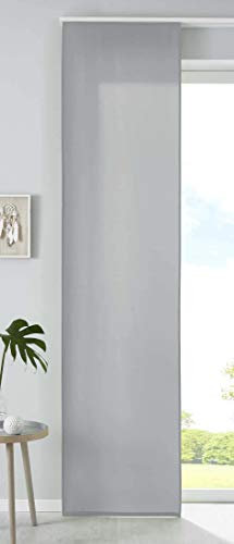 1er Set Schiebegardine Flächenvorhang Mikrofaser Vorhang Gardine Raumteiler HxB 245x60 cm Grau Matt Paneelwagen Beschwerungsstange, 85600N