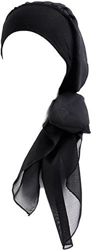 Headwear for Women Sleep Beanie Head Scarf for Bald Wraps Cancer Hats Turbans,Plain Black