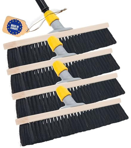 Novaliv 4 escobas de crin de 40 cm, escoba con mango telescópico, cerdas suaves, escoba para habitaciones, sótanos