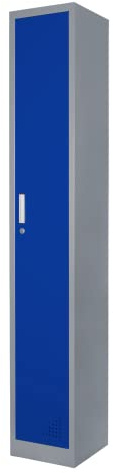 The Workplace Depot 1 Door Heavy Duty Metal Locker – Reinforced Steel, Grey-Blue, 1800mm Tall, Lockable Storage with Ventilation & Hat Shelf – Ideal for Offices, Warehouses & Staff Rooms(1 Door, Blue)