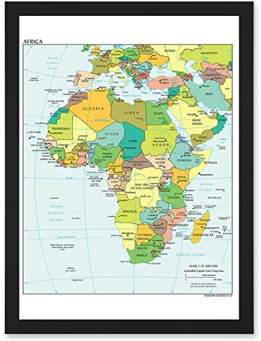 Artery8 Political Map 2012 Africa African Countries Artwork Framed Wall Art Print A4