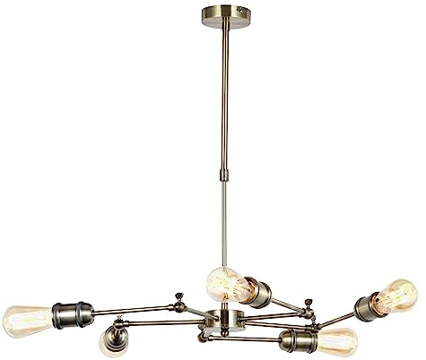 CristalRecord - Lámpara de Techo Atomic New 5 Brazos Oro Viejo CR 99-618-05-006 - CR 99-618-05-006