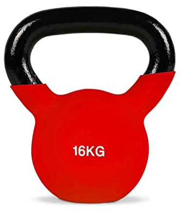 Pesa rusa de 16 kg de peso con mango ergonómico para deporte, fitness, gimnasio, entrenamiento de fuerza, crossfit