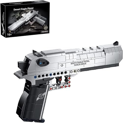 APRILA Technique - Jeu de construction - Fusil - 360 briques - Pistolet Desert Eagle - Modèle avec fonction de tir - Ensemble de construction - Jouet de construction - Compatible avec Lego Technic