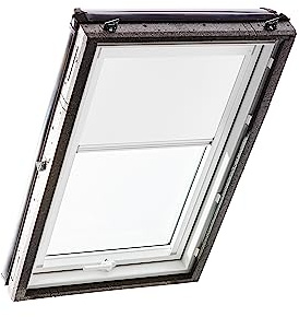 Original Roto Verdunkelungsrollo ZRV - Nahezu vollständige Verdunkelung - Führungsschiene Weiß - Dachfenster Baureihe Designo R4/R7 und Classic 43/73 - Größe 094/118 | 09/11 - Stofffarbe Weiß