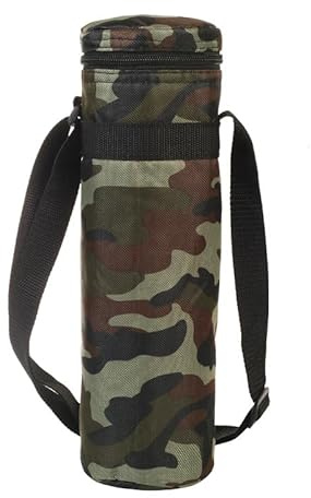 ieron Bolsa de transporte para botellas con aislamiento interior fresco y cálido, bolsa de transporte con correa para almacenamiento de bebidas, viajes, picnic, camuflaje, Bolsa de transporte para