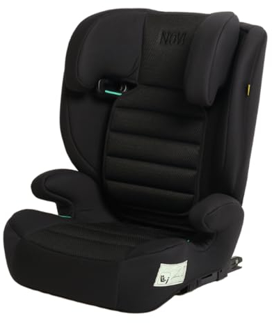 Novi Baby® James Premium i-Size ISOFIX Kindersitz/Autositz, 3,5 bis 12 Jahre, 100 bis 150 cm, einstellbar zur Kindersitzerhöhung, Kopfstütze höhenverstellbar, abnehmbare Rückenlehne (Schwarz Go)
