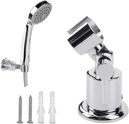 LightBeacon Supporto Soffione Doccia in Metallo Pieno, Porta Doccino a 180 Gradi, Regolabile, per Doccetta con Vite