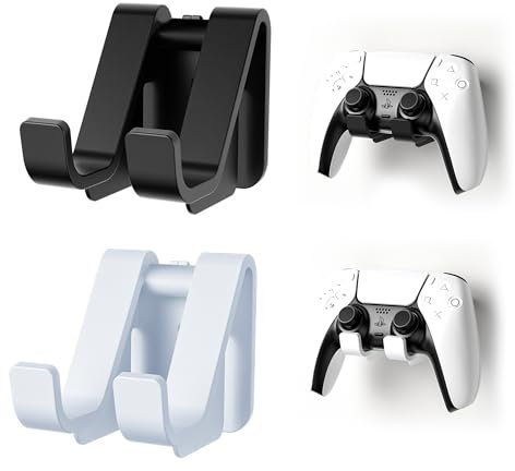 Game Controller Halterung, Kopfhörer Headphone Stand Wandhalterung für PS4, PS5, Xbox One, Switch Gaming Zubehör Schwarz und Weiß, 2 Stücke