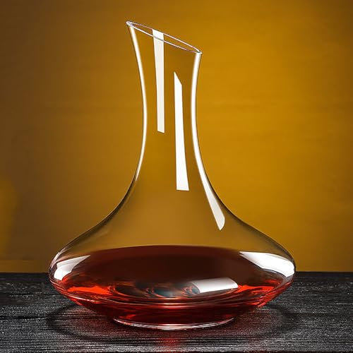 Lvpradior Red Wine Decanter, Glass Carafe Aerator, 100% Lead-Free Crystal Wine Carafe, Unique Wine Aerator Present & Accessory for Wine Lovers (1.5L-4)