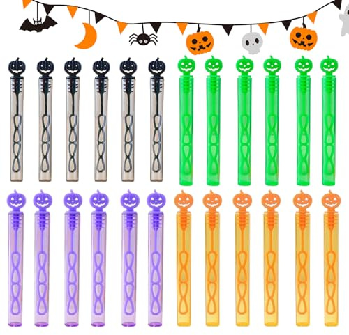 Lot de 24 bâtons à Bulles de Savon pour - pour Halloween, Les activités et Les fêtes, Les Cadeaux en Plein air, la Salle de Classe, l'été, Les Anniversaires