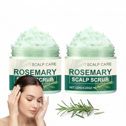 Exfoliante para el cuero cabelludo de romero, crema limpiadora, refrescante y nutritiva, exfoliante del cuero cabelludo profundamente limpiador y nutritivo, exfoliante suave, calmante y refrescante