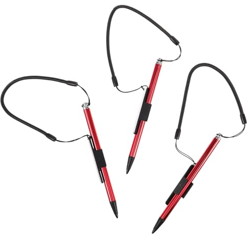 CONGARTENO Penna Stilo Touchscreen 3 Pezzi con Cordino a Molla Penna da Disegno e Scrittura per Tablet e Smartphone Input Alta Precisione senza Batteria Resistente e Anti-Mistouch per