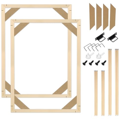 2 Pack Canvas Frame, 30 x 40cm Frames for Canvas Paintings Assembly DIY Wooden Picture Natural Wooden Frame for Prints Posters Home Decor Oil Paintings