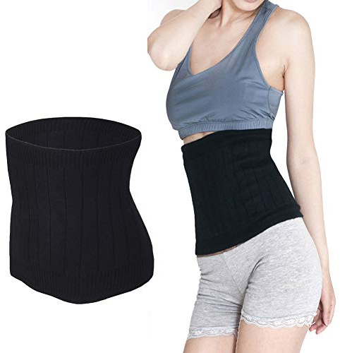YJZQ Women's Thermal Lumbar Support Lower Back Belt Brace Cashmere Knit Stomach Kidney Warmer Abdominal Binder Waist Trimmer Band Postpartum Belly Wrap - Warming Kidney- C Section Surgical Recovery