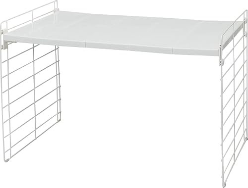 Iris Ohyama, Estante Modular y Extensible, bajo el Fregadero, 1 Nivel, Extensible de 42 a 70 cm, 5 Cuchillas extraíbles, Cocina - Telescopic Rack 1-Tier USD-1V - Blanco