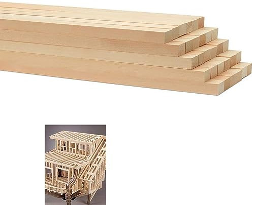 TSKDKIT 30 Pcs Wood Square Dowel Rods Balsa Wood Dowel Sticks Whittling Unfinished Model Wooden Stick Square Wooden Pieces Sticks for Craft DIY (25 x 0.5 x 0.5cm)