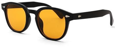 Pro Acme Retro Round Sunglasses Unisex Tinted UV400(black/orange)