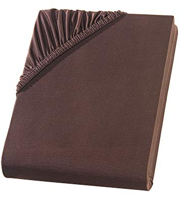 Visaggio Mikrofaser Spannbettlaken 90-100 x 200 cm Braun Microfaser Polyester Spannbetttuch Bettlaken