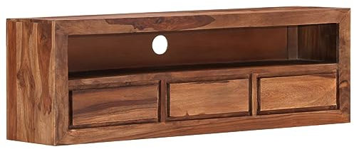 Gecheer TV-Schrank Mit 3 Schubladen und 1 Fach, Fernsehtisch, Konsole, Lowboard, Wohnzimmertisch,Holzmaserung, Schlafzimmer, Wohnzimmer,Abmessungen: 120 x 30 x 40 cm (B x T x H),Sheesham Massiv