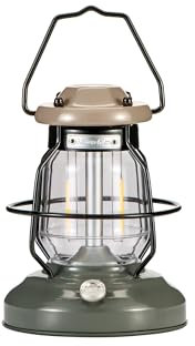 Naturehike Lampada da Campeggio LED | IPX4 Impermeabile, Lampada da Tavolo Vintage e per Esterni, Dimmerabile, Ideale per Casa, Giardino e Campeggio