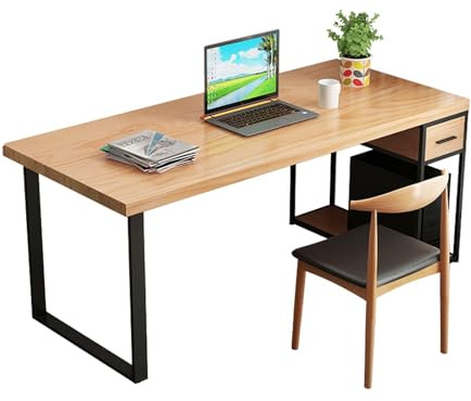 Computer Desks Office Desk Home Office Desktop Laptop Table with Drawer Main Cabinet CPU Stand Study Table Writing Desk Workstation Home Office Table (Size : 1.0 Meters)
