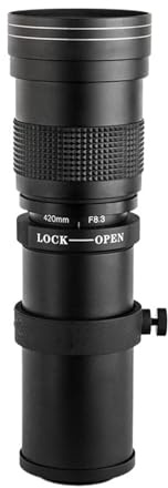 Objectif téléobjectif 420-1600 mm F8.3 Compatible avec Les appareils Photo Reflex numériques Nikon D3100, D3200, D3400, D5500, D5200, D5600, D90, D7500 et D7200.