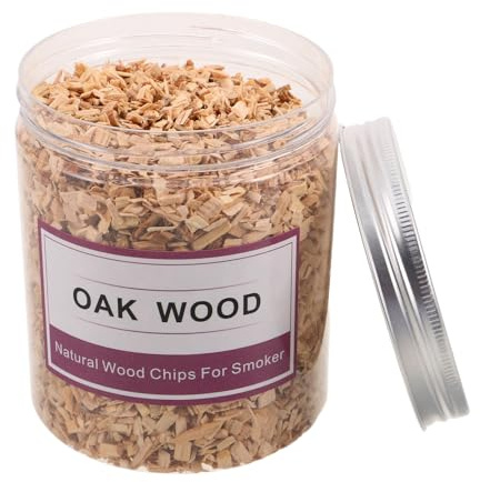 Abaodam Astillas de Madera para Ahumar Alimentos de Roble, Virutas Aromatizadas 130-140g Tamaño Medio para Barbacoa y Cócteles al Aire Libre, Madera para Ahumador de Whisky y Parrilla