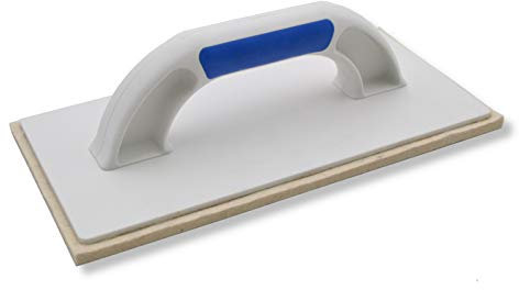 DEWEPRO® Talocha de fieltro, plástico (PS), llana de 6 mm con inserto de fieltro para enlucido y enlucido fino, 280 x 140 mm, llana de fieltro para albañil