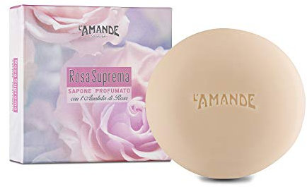 LAmande Rosa Suprema Sapone Profumato in Confeziore Regalo - 150g, 1 unità, 1