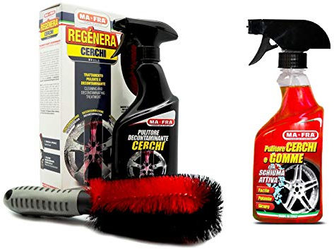 Hitopseller® Kit MAFRA Regenera Rigenera Cerchi e pulitore Cerchi e Gomme per la Pulizia e lucidatura delle gomme e dei Cerchi Auto