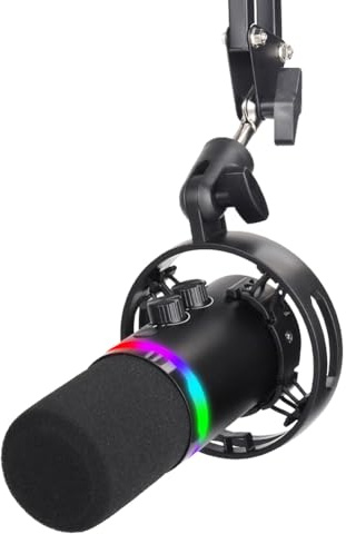 Giuneuow Q1 Microfono A Condensatore Dinamico Professionale per Computer Trasmissioni in Diretta e Telefono Cellulare per la Registrazione con Treppiede