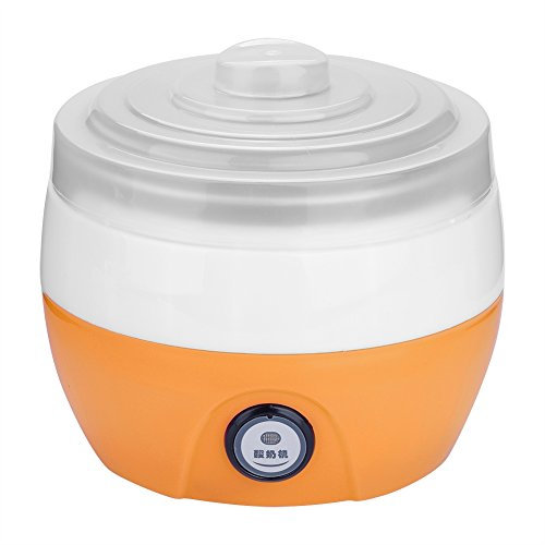Yaourtière électrique, 1L ménage automatique yaourt yaourt électrique bricolage fabricant conteneur intérieur en acier inoxydable 220 V(Orange)
