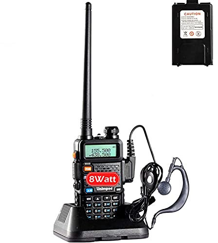 Talkie-walkie sans entrave UV-5R Double Bande 65MHz ~ 108MHz VHF/UHF LED FM 128 canaux de mémoire Radio 2 Voies Émetteur-récepteur FM Radio Support VOX câble d'alimentation UE