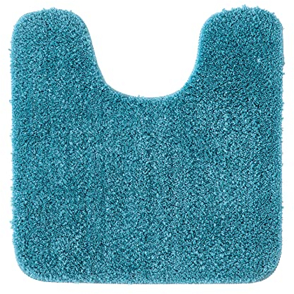 MIULEE Badematte WC Vorleger Badteppich Fußmatte Flur 1 Stück U Förmige Deko Matte Badteppiche Dekoration rutschfest Saugfähig für Wohnzimmer Badezimmer Toilett WC 45x45cm Blau-grün
