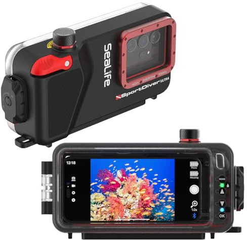 SeaLife Carcasa de Buceo para teléfono Inteligente Ultra subacuático: Buceo hasta 130 pies, fotografía Impermeable, Controles de cámara de Acceso, con alarmas de Fugas, se Adapta a la mayoría de