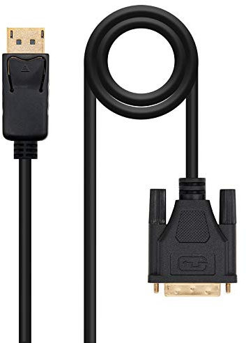 Blendend CABLE CONVERSOR DISPLAYPORT A DVI, 2.0 M NEGRO, TRANSFERENCIA DE AUDIO Y VIDEO, CONEXIÓN DE MONITORES Y PROYECTORES.