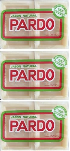 Pardo pastilla de JABÓN NATURAL común. Pack de 2 X 150 G. (Paquete de 3)