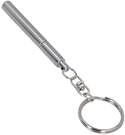 Stylo Télescopique en Acier Inoxydable, Porte-clés en Métal Portable et élégant pour un Usage quotidien. Acier Inoxydable