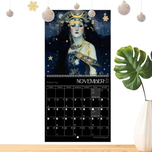 Väggkalender 2024, månkalender 2024, astrologikalender med månspårning