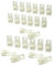 24 Chariots sur Roulettes Axe Acier pour Rail de Rideau, Coulisse Fluide & Silencieuse pour Rail au Plafond ou Chemin de Fer, Blancs