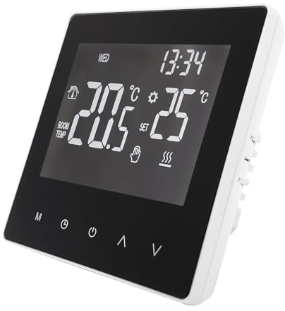 LED ATOMANT Termostato Smart WiFi, Cronotermostato digitale da incasso per caldaia a gas, elettrica o riscaldamento a pavimento, App Smart Life, Compatibile con Alexa, Google Home