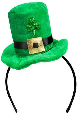 Boland 44908 - Tiare Shamrock, serre-tête, vert et noir, mini chapeau doux, Irlande, Saint Patrick, carnaval, costume, fête à thème