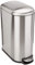 Amazon Basics Smudge Resistant D-Shaped Trash Can With Soft-Close Foot Pedal For Narrow Spaces, 40 l/10.5 gallon, Silver