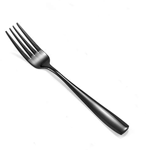 Eslite 12-Piece Black Stainless Steel Dinner Forks Cutlery Forks Set,8-Inches