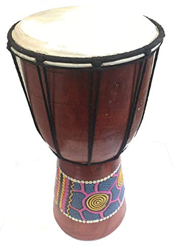 20cm Djembe Drum Bongo Drum Dot Painted Design Holz Fair Trade