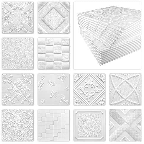 Pannelli per soffitto in polistirene EPS - Pannelli per soffitto leggeri e robusti dal design moderno - () Pannelli di rivestimento del soffitto pannelli a soffitto pannelli umidi camera bianca