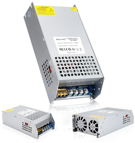 BOSYTRO Trafo DC 24V 62.5A 1500W Schalternetzteil AC 110V/220V (PSU SMPS) 24Volt Transformator Industriell Adapter LED Lichtleiste Lampe Halbleiter Motor Pumpe Winde Amplifier Überwachungs Sensoren