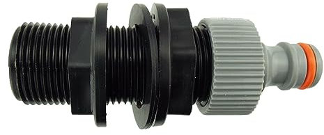 Water Butt Connector Adapter Tank Fitting 1/2 - 2 Barb Straight 90 Pipe Outlet (Threaded + Quick Connector, 1/2)