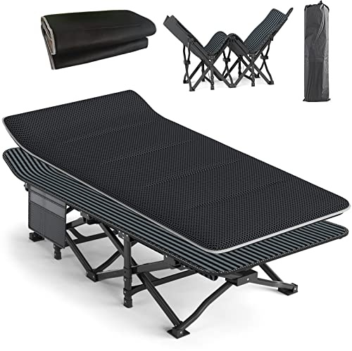 ATORPOK SHOP Lits de Camp pour Adultes avec Coussin Confortable, lit de Camping de Voyage pour Dormir, lit Pliant léger avec Sac de Transport supportant 450 LB